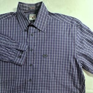 Faconnable‎ Mens Plaid Button Down Shirt Long Sleeve Collared Casual
